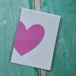 Roze hart op Parelmoerkaart A4 of A5 Print