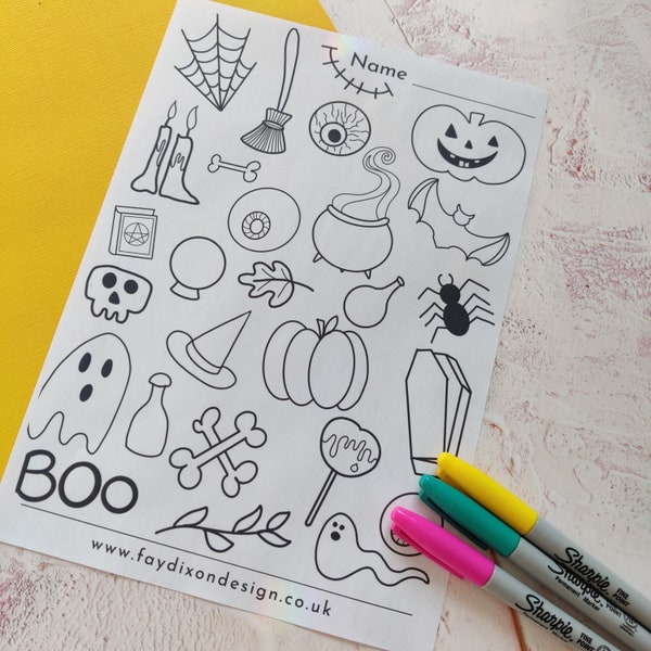DOWNLOAD & PRINT Halloween Colouring Sheet, A4 Printable