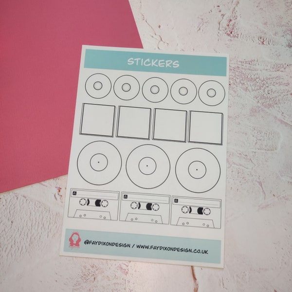 DOWNLOAD & PRINT Music Cassette, CD, and Vinyl Image Printable, Cricut print and cut
