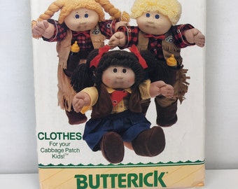 Wzór do szycia ubranek dla lalek dziecięcych Butterick Cabbage Patch 6826 Cowboy Cowgirl Western