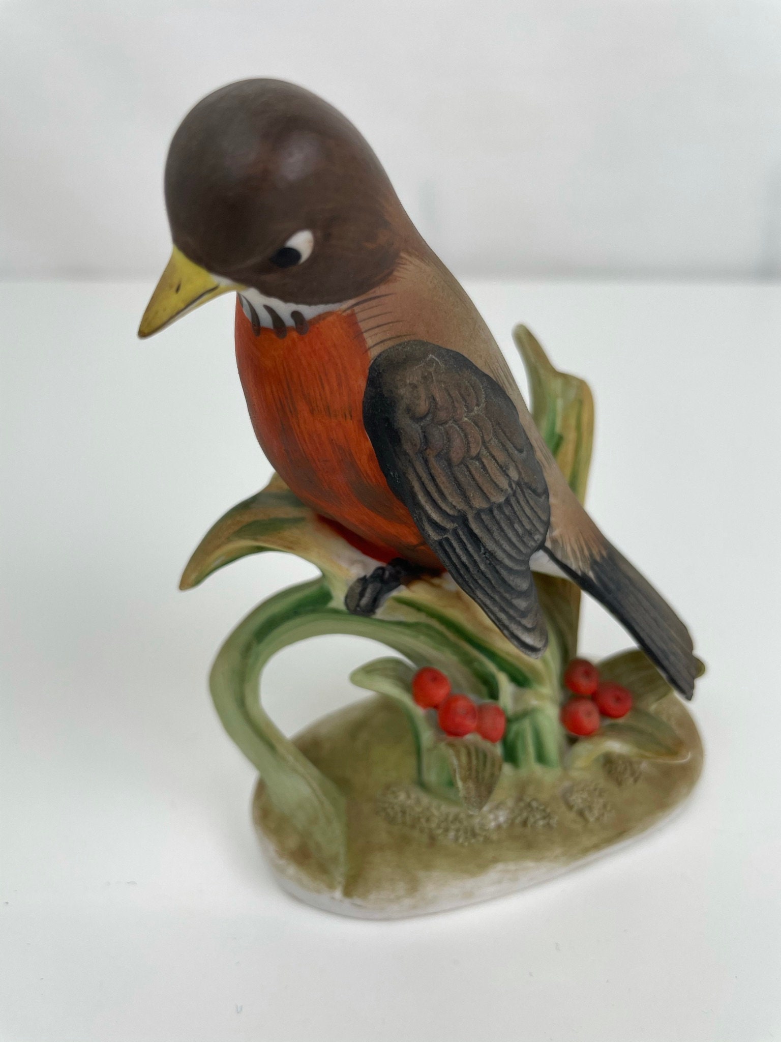 Vintage Lefton Red Robin Bird Figurine Figure Porcelain Hand Etsy
