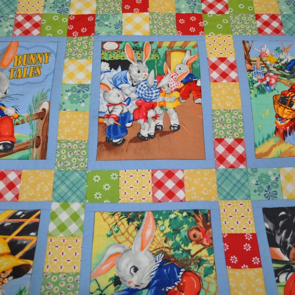 Hase Baby Kleinkind Krippe Quilt Ostern Hase Peter 1930 Geschichte Buch Reproduktion Selbstgemachte Quilt