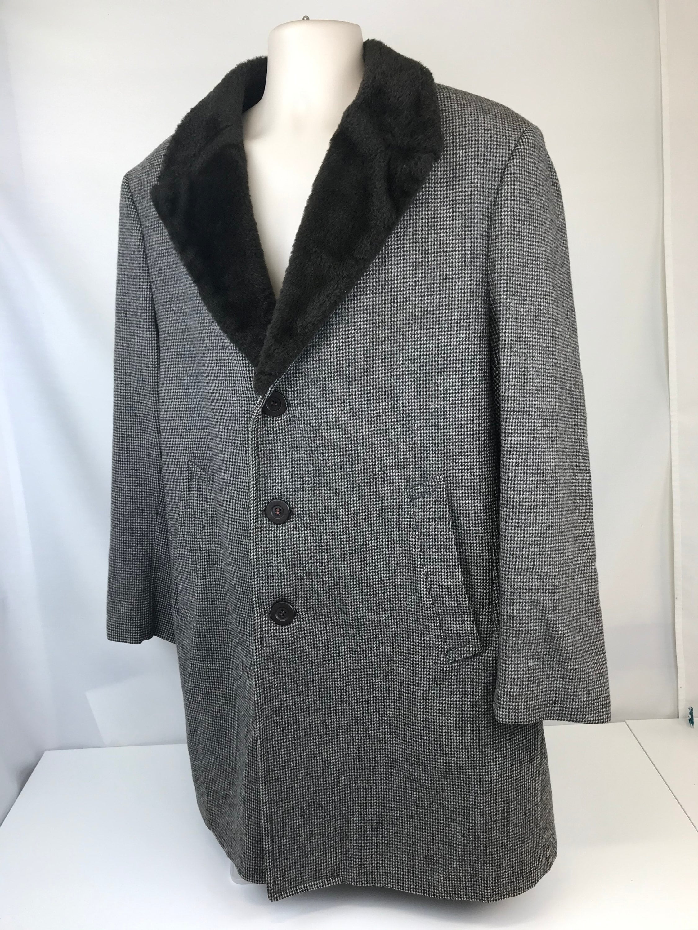 Vintage Zero King Trench Coat Jacket Mens Faux Fur Lined Vintage Zero King Trench Coat Jacket Mens Faux Fur Lined