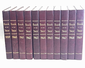 Vintage Britannica Book of the Year Set 1959-1969 Lot of 11 1960s