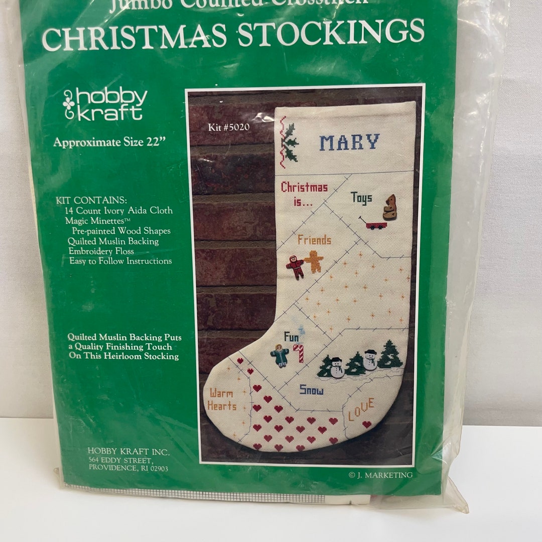 Jumbo Christmas Stocking Cross Stitch Kit Hobby Kraft 22 Personalized