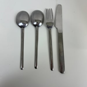 VTG American Flair Löffel Gabel Messer Set Edelstahl Besteck Luftfahrt Korea AA