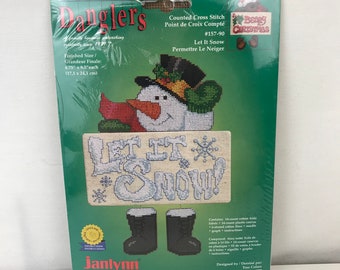 Janlynn Christmas Snowman Danglers Counted Cross Stitch Kit Let it snow #157-90