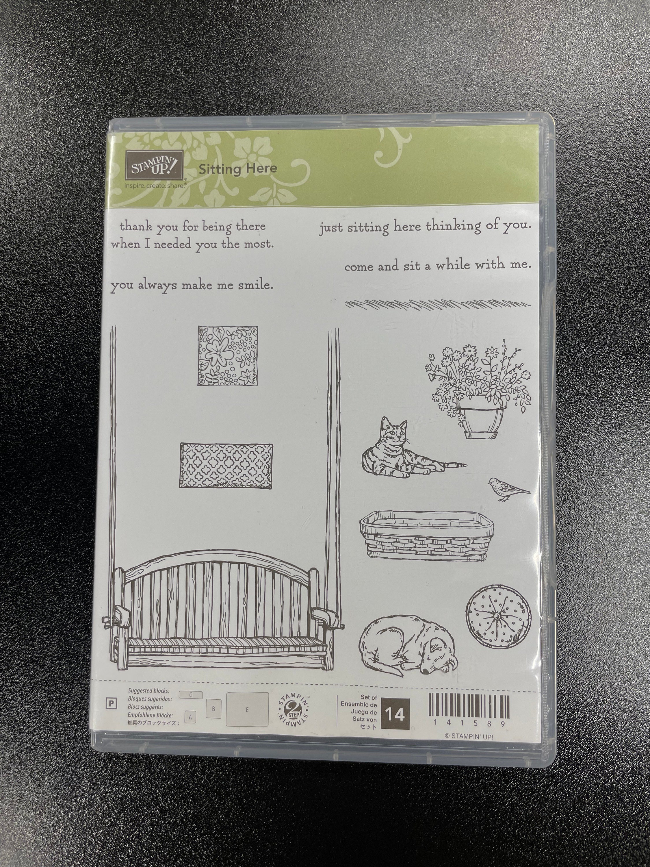 Stampin up Photopolymer Sitting Here Unmounted Stamp Set Thank You Dog ...