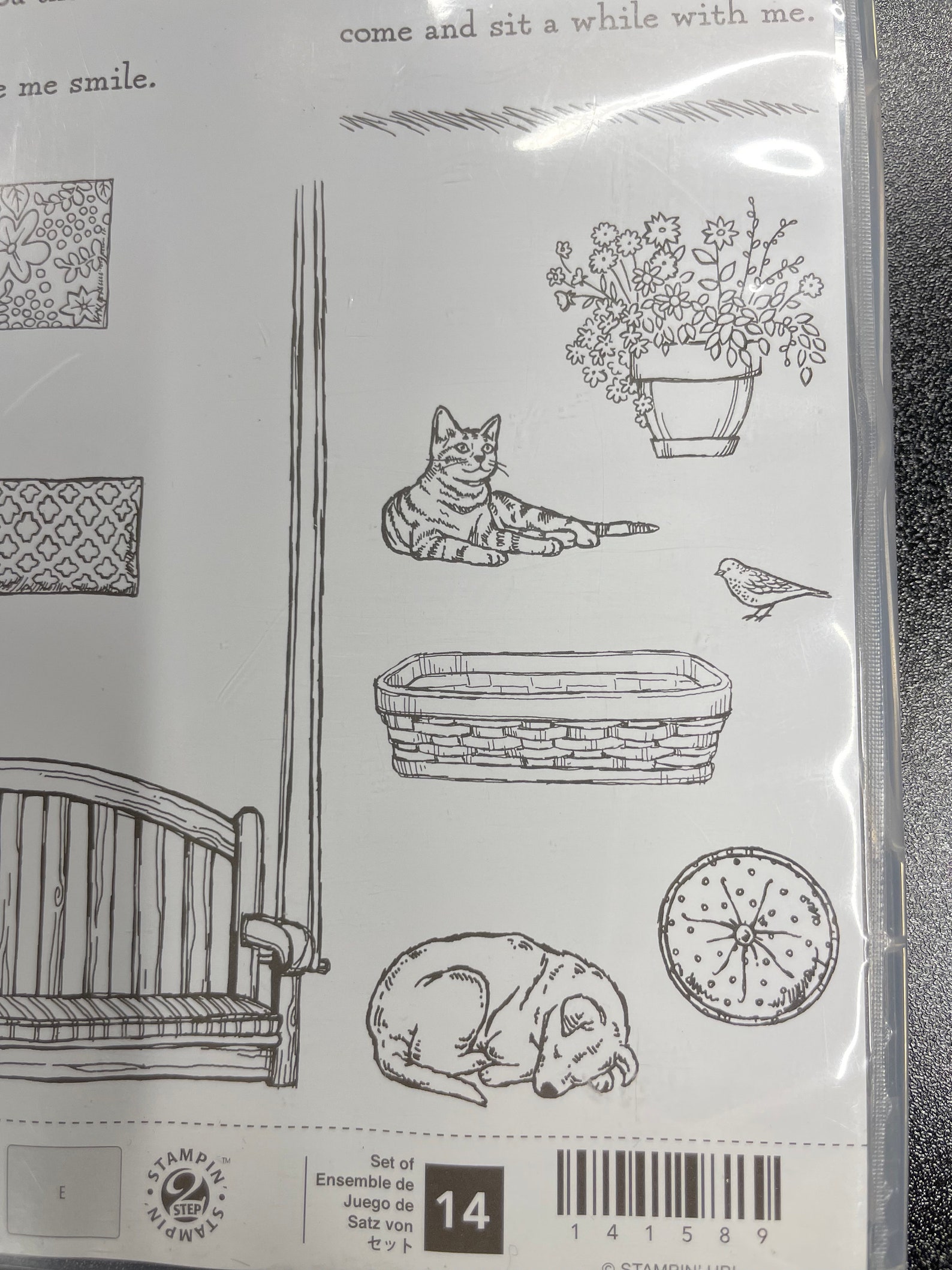 Stampin up Photopolymer Sitting Here Unmounted Stamp Set Thank You Dog ...