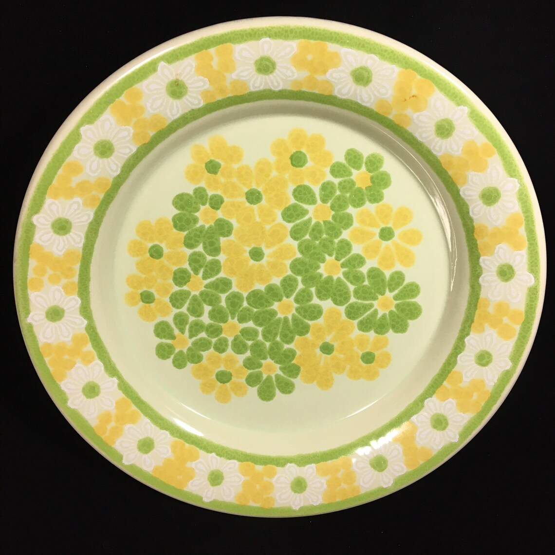 Franciscan Daisy Picnic Dinner Plate Yellow Earthenware Hand Etsy