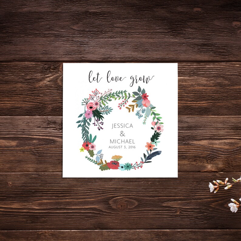 Wedding Favor Boho Wedding Favor Seed Packet Favor x 25 Wedding Seed Packets Let Love Grow Seed Favor Seed Packet Wildflower Seeds