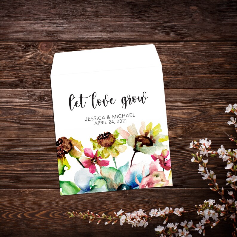 Wedding Seed Favor Wildflower Seed Packets Custom Wedding Etsy