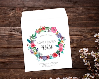 Wedding Seed Favor, Wedding Seed Favors, Wildflower Seed Packets, Love Grows Wild, Wedding Seed Packet Favors, Personalised Wedding Favor