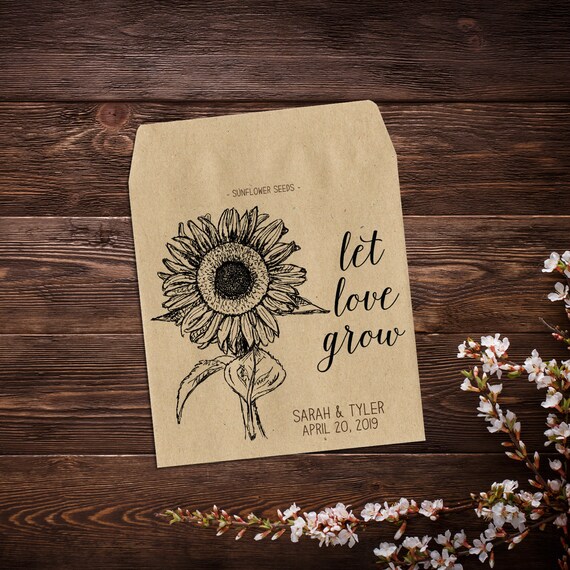 Sunflower Seed Wedding Favors Wedding Favors Sunflower Seed Etsy
