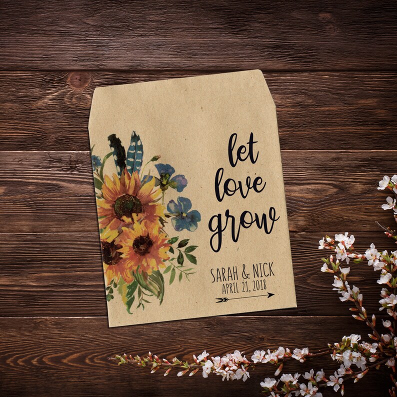 Wedding Seed Packets Sunflower Seed Packets Wildflower Seed Etsy UK