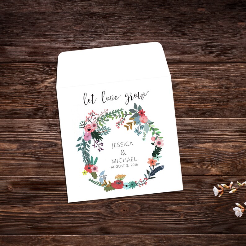 Wedding Favor Boho Wedding Favor Seed Packet Favor x 25 Wedding Seed Packets Let Love Grow Seed Favor Seed Packet Wildflower Seeds
