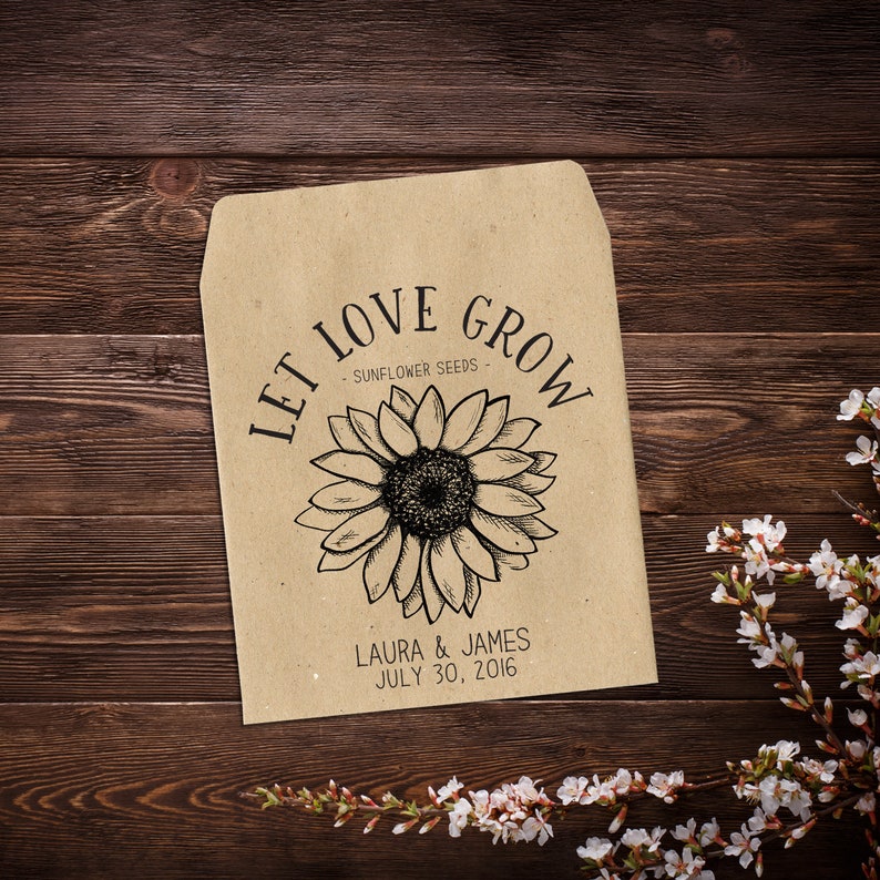 Sunflower Seed Favors Seed Packets Wedding Seed Packets Etsy UK