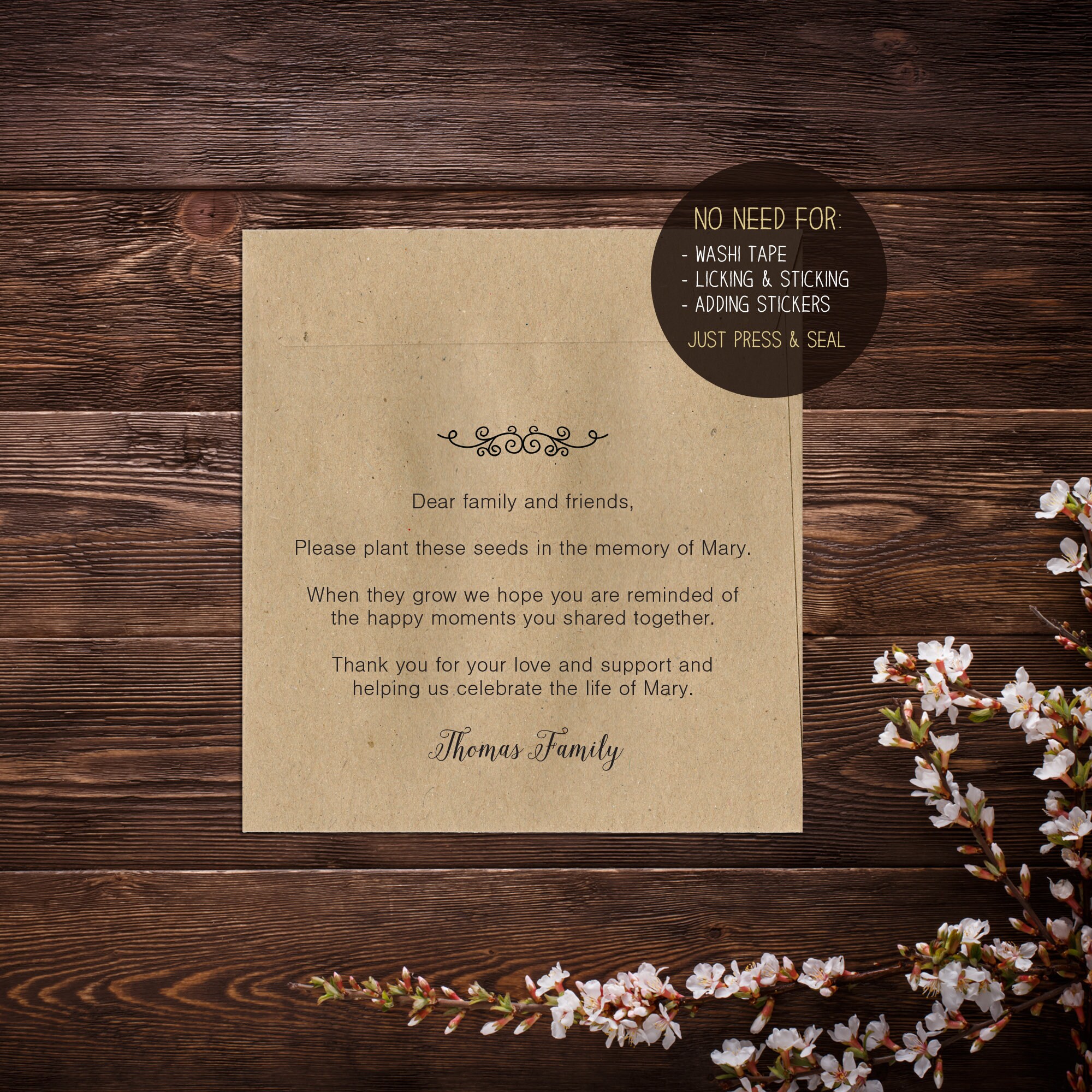 Funeral Favor Seed Favor Memorial Favor Funeral Seed Favor Etsy