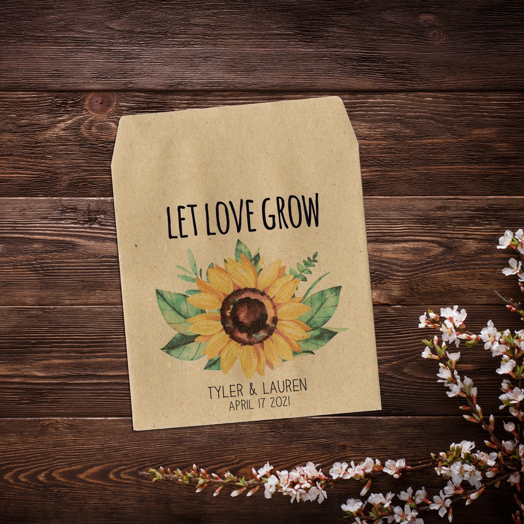Sunflower Seed Packets Wedding Seed Packets Seed Packet Etsy