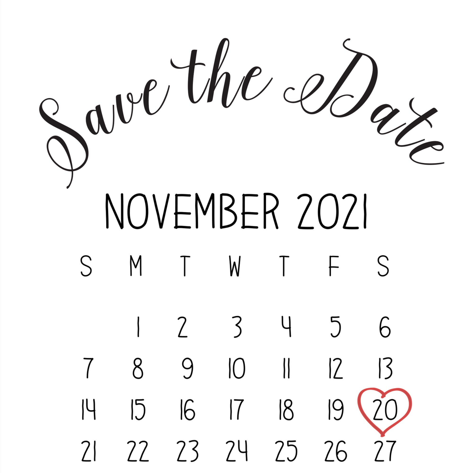 Save The Date Calendar Cards Simple Save The Date Etsy