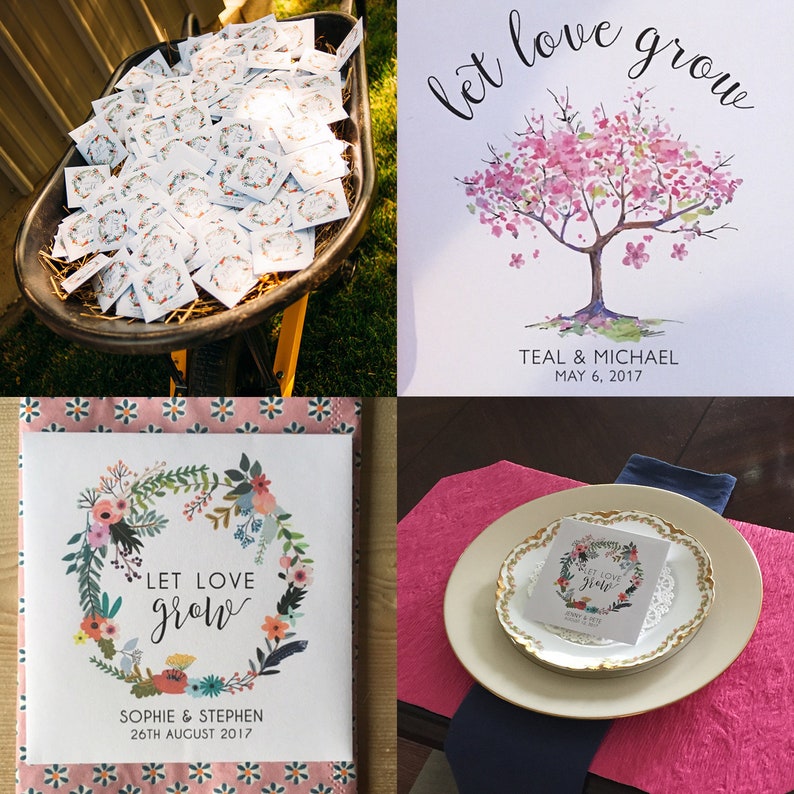 Wedding Favor Boho Wedding Favor Seed Packet Favor x 25 Wedding Seed Packets Let Love Grow Seed Favor Seed Packet Wildflower Seeds