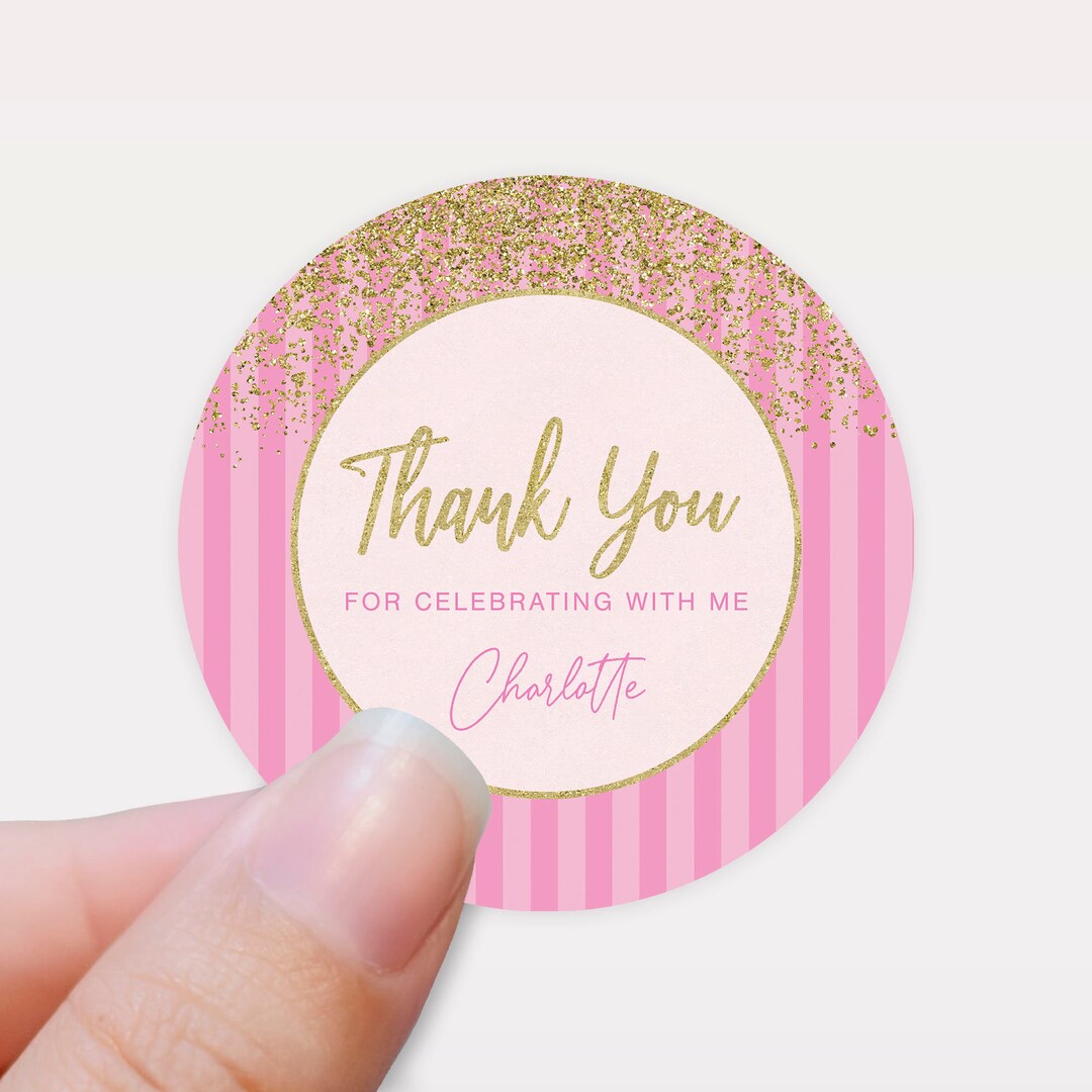 Personalised Thank You Stickers Birthday Stickers Treat Bag - Etsy