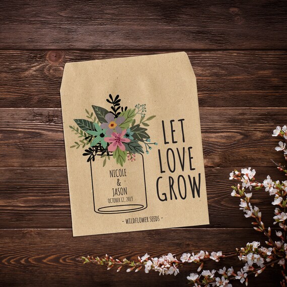 Let Love Grow-Seed Packets-Custom seed packet-Wedding seed packet-wedding seed pack-seed packet wedding favors-wedding favor-wedding seeds-