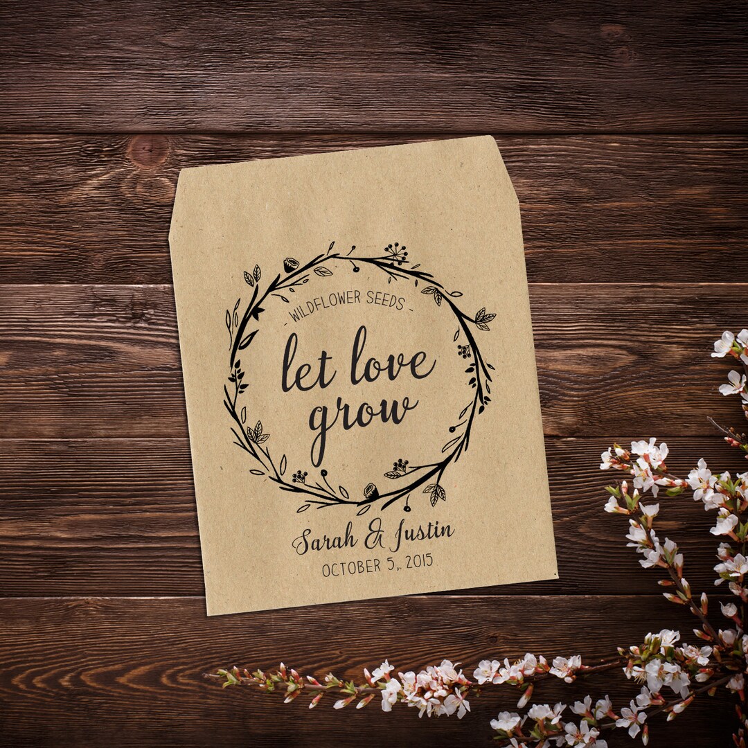 Personalized Seed Packet Seed Favors Wedding Favour Kraft - Etsy
