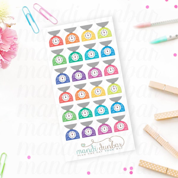 24 kleurrijke stickers voor voedselschalen – perfect voor Erin Condren, Plum Paper Planner, Inkwell Press, Filofax, Scrapbooking en meer