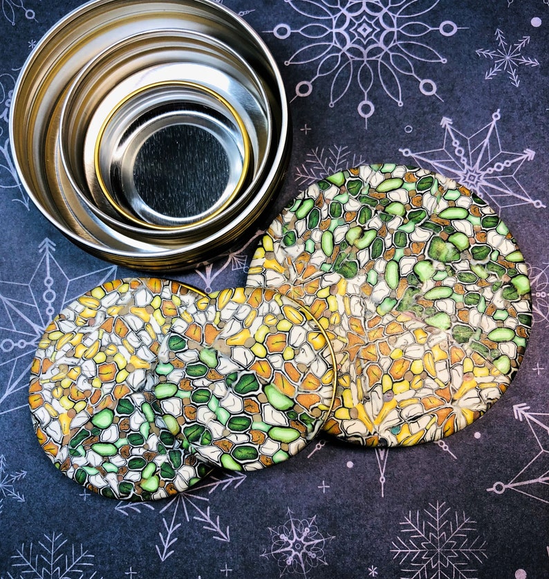 Coin Box Clay Art Design Tin Box wscrew Thread Lid for Jewelry Travel Accesseries Storge Coin Cotainer Small Box Set of 3 Ring Box