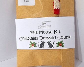 DIY Kit - Christmas Felt Mouse Couple