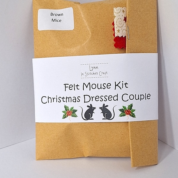 DIY Kit - Christmas Felt Mouse Couple