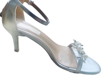 Silver Bridal Sandals: Pearl Diamante Wedding Shoes