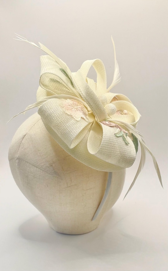 Embroidered Flower Wedding Fascinator Derby Ascot Race Day  display picture 1