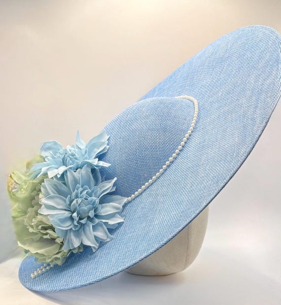 Baby Blue Hatinator: Floral Pearl Derby Hat, Wedding  display picture 1
