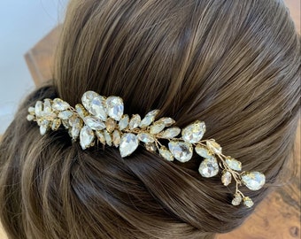 Beautiful Vintage Gold and Diamante Wedding Hair Accessory