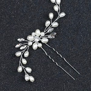 Silber Perle Braut Haarnadel : Hochzeit Haarschmuck