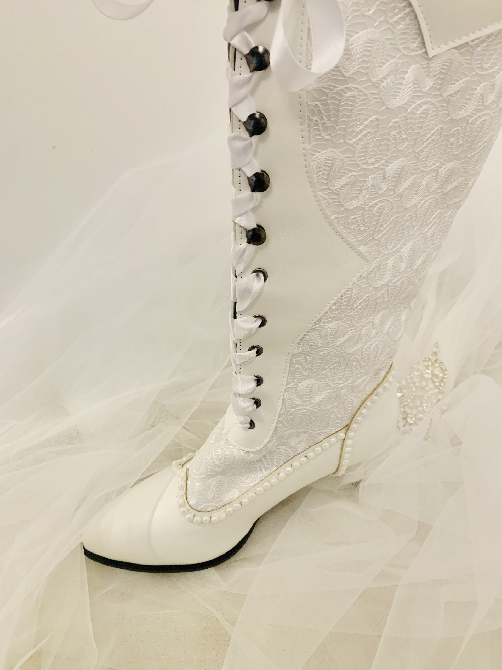 Ivory lace up boots new arrivals