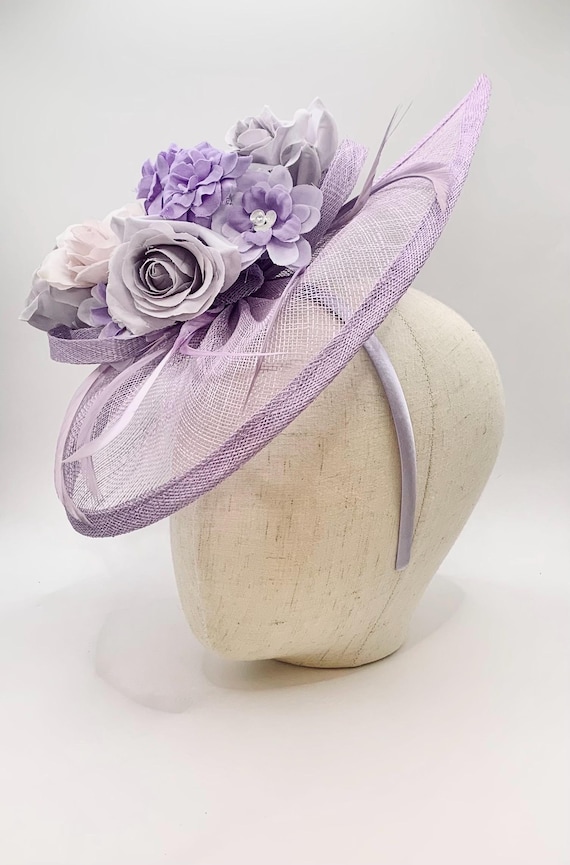 Lilac Lavender Fascinator Hat: Purple Flower Wedding  display picture 3
