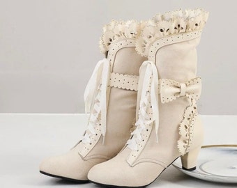 Simply Beautiful Lace Bridal Boots