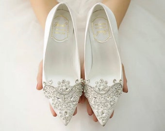 off white wedding flats