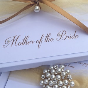Diamant und Perlen Mutter der Braut Brosche und Andenken Karte