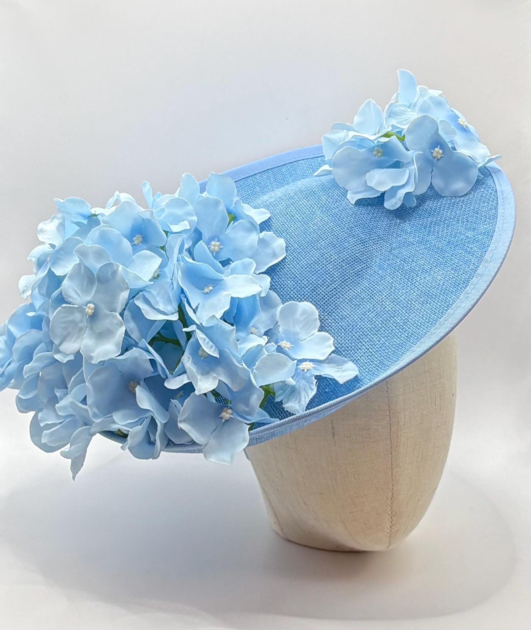 Baby Blue Hydrangea Wedding Fascinator Derby Ascot Race Day 
