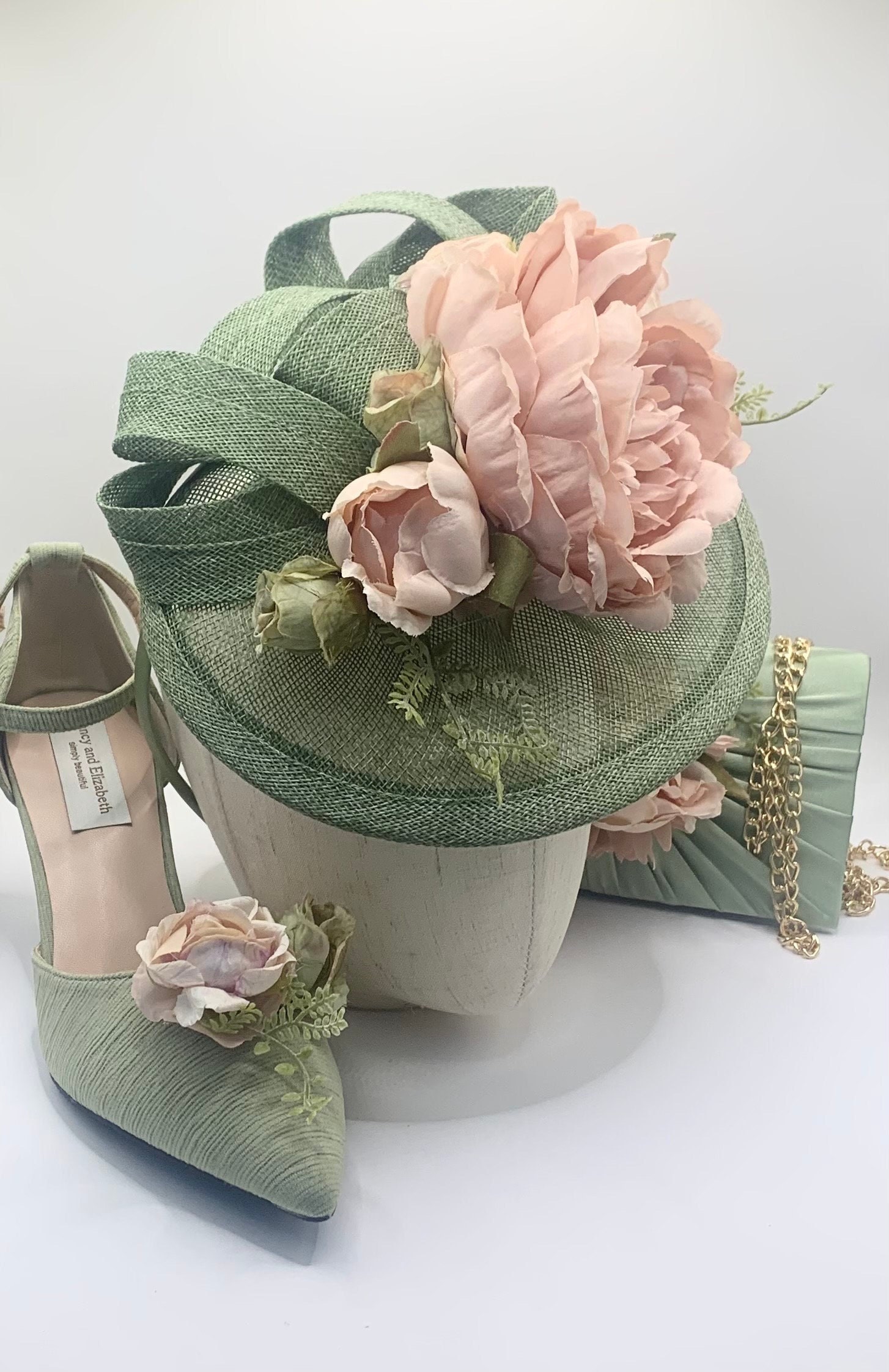 Fascinator Blush Shoes And Bag For Wedding Fascinator Bright Pink