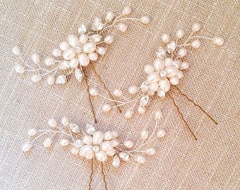 Horquillas para el pelo de novia con perlas doradas, accesorios para el pelo de boda