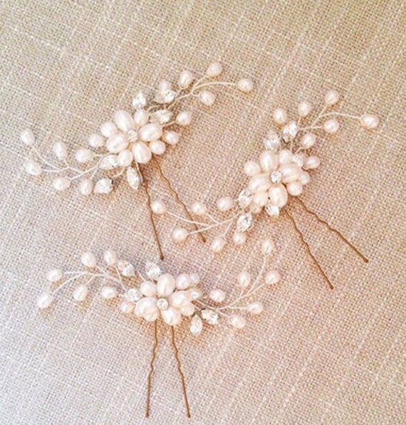Gold Pearl Bridal Hair Pins Wedding Hair Accessories - Etsy display picture 1