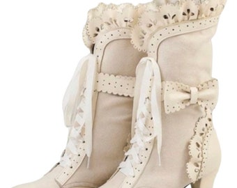 Simply Beautiful Victorian Vintage Lace Bridal Boots