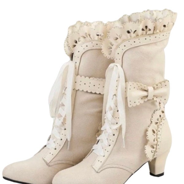 Simply Beautiful Victorian Vintage Lace Bridal Boots