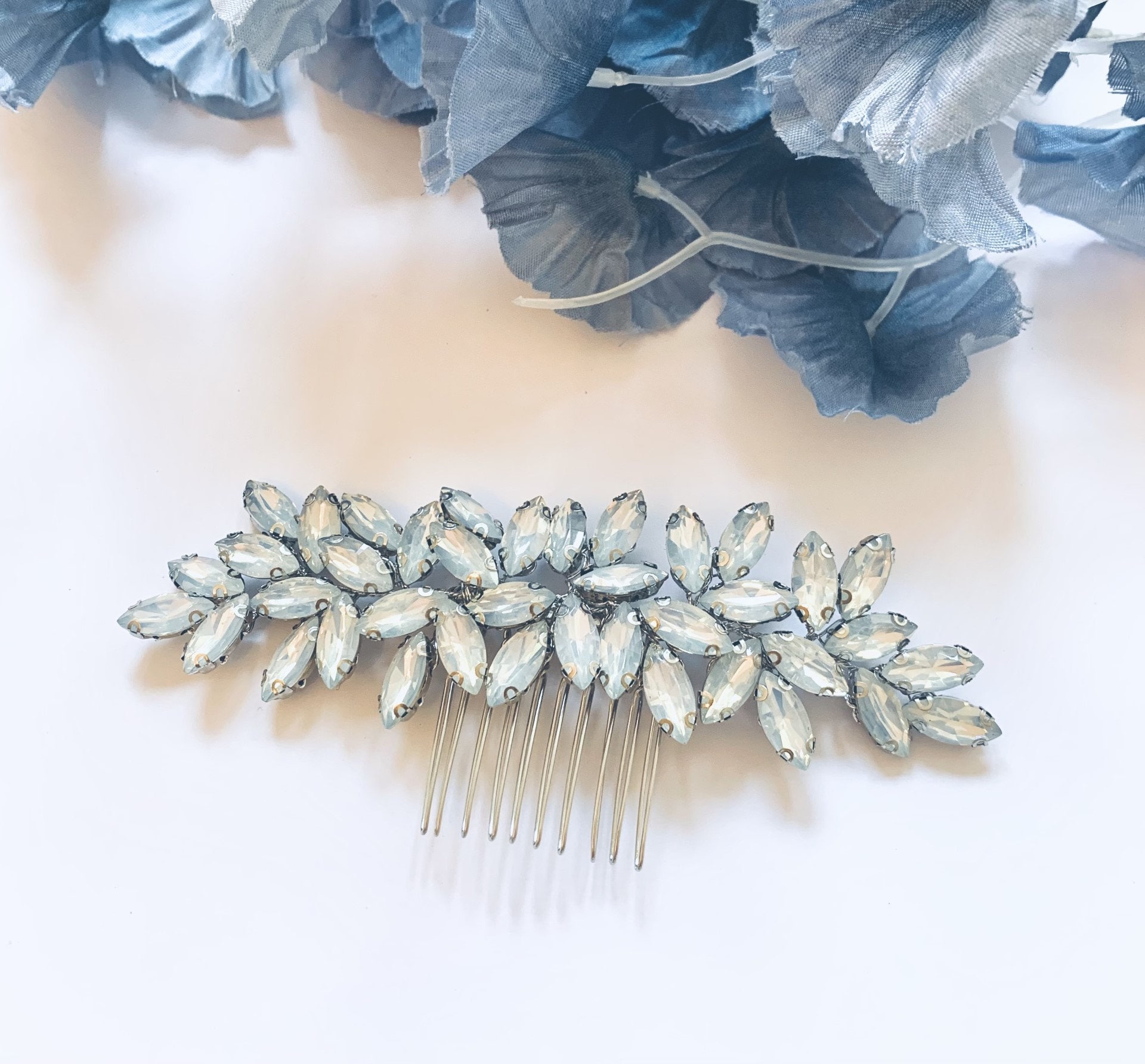 Blue Opal Hair Comb - Etsy