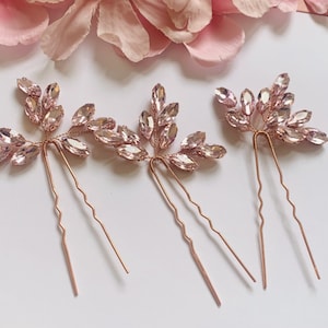 Roségouden bruidshaarspeld met roze diamant